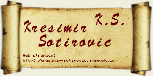 Krešimir Sotirović vizit kartica